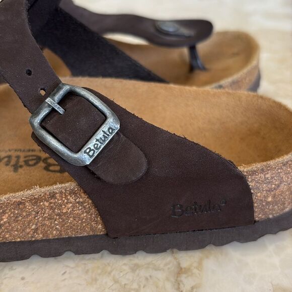 BETULA by BIRKENSTOCK~ Gizeh Thong Sandals ~ Brown Suede Leather - Picture 6 of 16